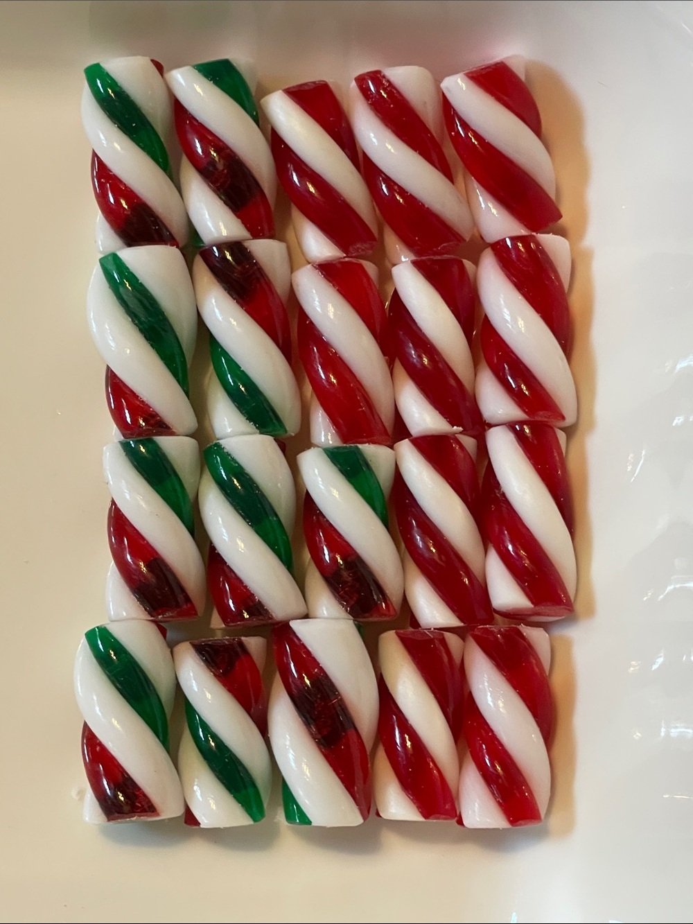 Holiday Red & Green Candy Cane Twist Decorations 20